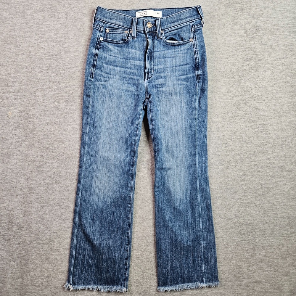 AYR Women Jeans Size W26S The BOMB Pop Straight Leg Raw Hem Premium Denim